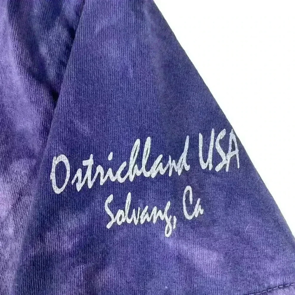 Vintage The‎ Mountain Ostrich Purple Tie-dye Big Face Shirt Size Small - Picture 4 of 9